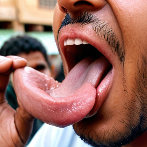 Home 15 **
A close-up photo of someone's mouth speaking. Focus on the articulation of sounds unique to Yemeni Arabic, possibly showing the tongue position. The background should be blurred, perhaps a market scene in Sana'a to give a sense of location. Emphasize the softness of the "jim" sound like a "y" sound. Soft natural lighting.
**