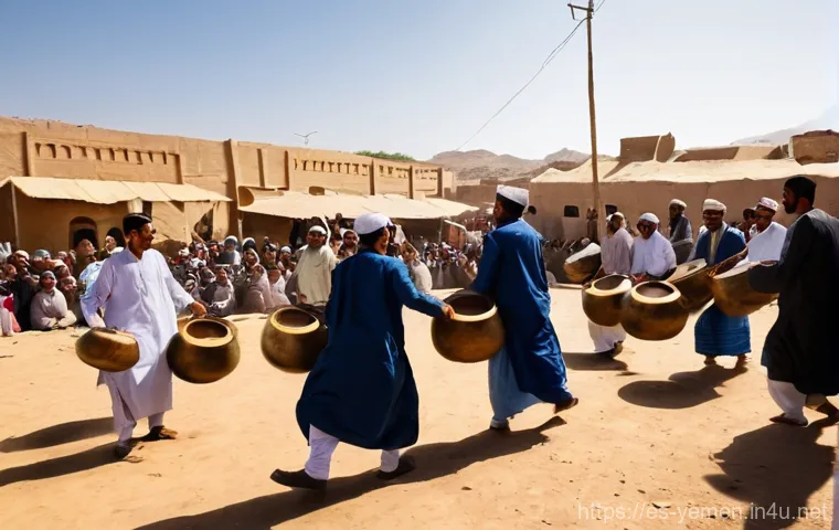 예멘 이슬람 명절 축제 - **Mawlid al-Nabi Green Procession in Sana'a:**
    A panoramic view of a bustling street in Sana'a, ...