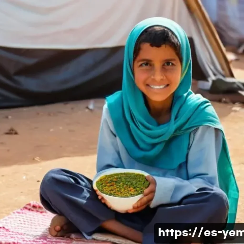 예멘에서의 NGO 활동 - **Prompt 1: A Moment of Hope and Nourishment**
    Generate an image of a compassionate female aid w...