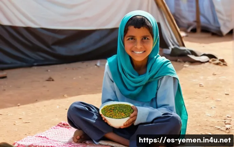 예멘에서의 NGO 활동 - **Prompt 1: A Moment of Hope and Nourishment**
    Generate an image of a compassionate female aid w...